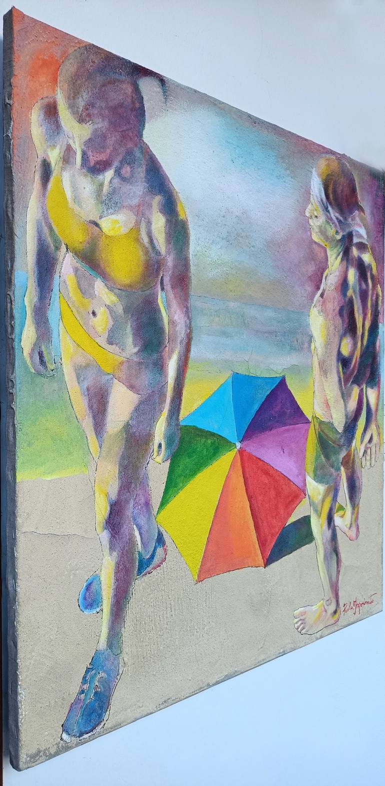 Original Expressionism Beach Painting by Paola Imposimato