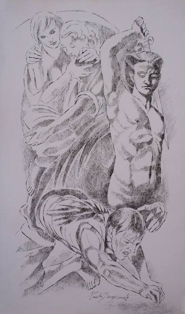 Print of Fine Art Nude Drawings by Paola Imposimato