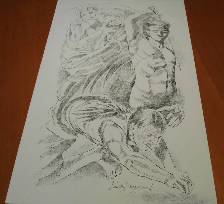 Original Fine Art Nude Drawing by Paola Imposimato