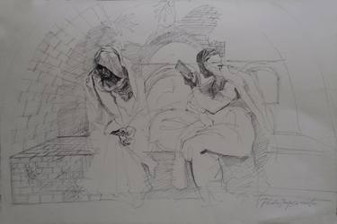 Original Expressionism Religious Drawings by Paola Imposimato