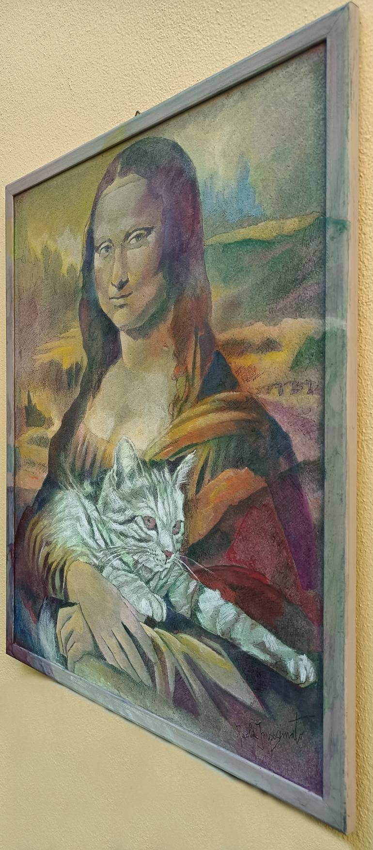 Original Portraiture Cats Painting by Paola Imposimato