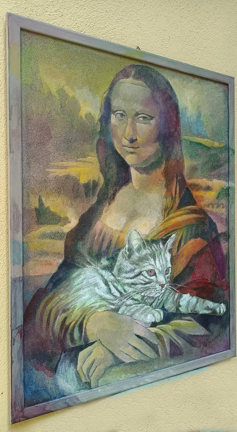 Original Portraiture Cats Painting by Paola Imposimato