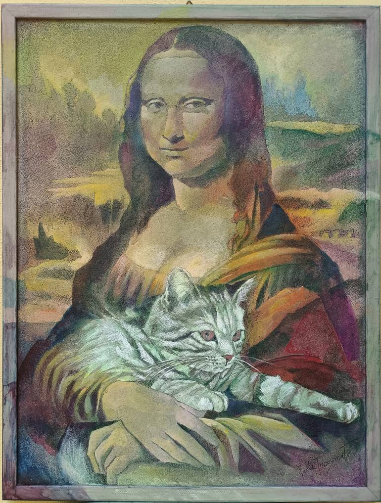 Original Portraiture Cats Painting by Paola Imposimato
