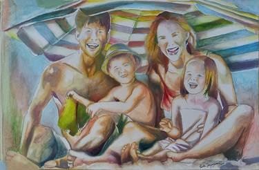Original Figurative Family Paintings by Paola Imposimato