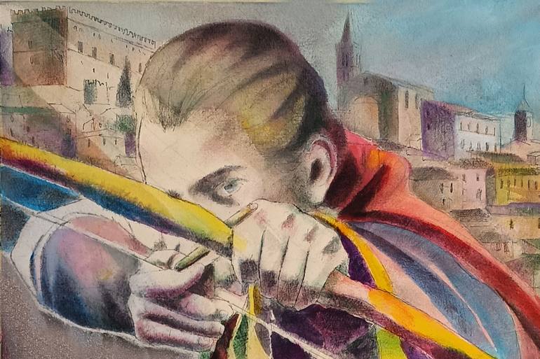 Original Figurative Horse Painting by Paola Imposimato