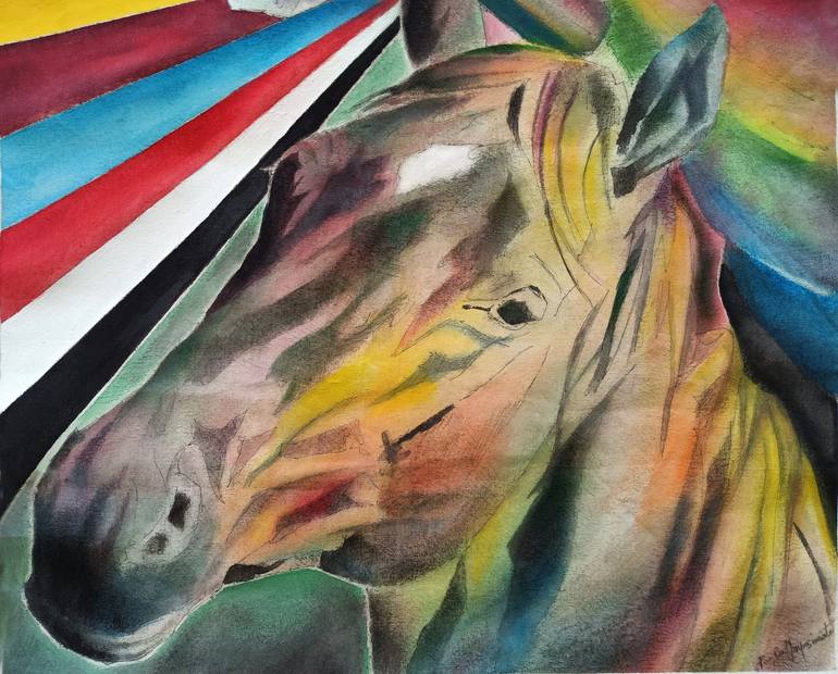 Original Figurative Horse Painting by Paola Imposimato