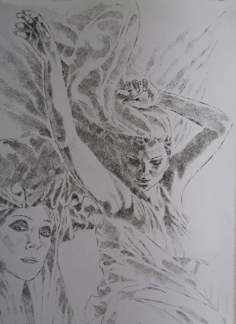 Original Figurative Fantasy Drawing by Paola Imposimato