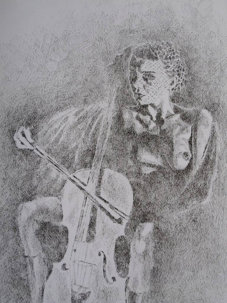 Original Figurative Music Drawing by Paola Imposimato