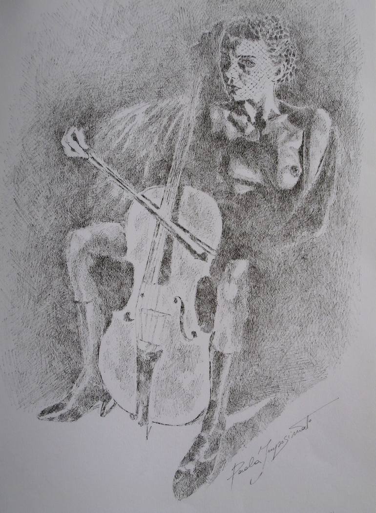 Original Figurative Music Drawing by Paola Imposimato