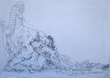 Original Expressionism Nude Drawings by Paola Imposimato