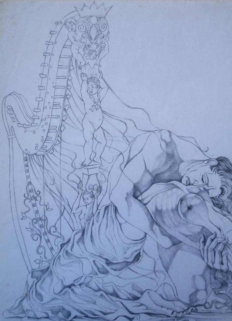Original Expressionism Nude Drawing by Paola Imposimato