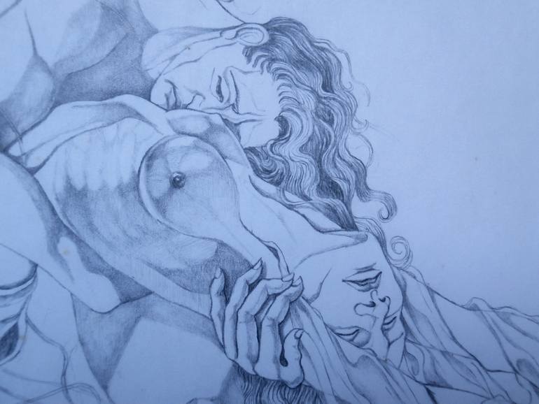 Original Expressionism Nude Drawing by Paola Imposimato