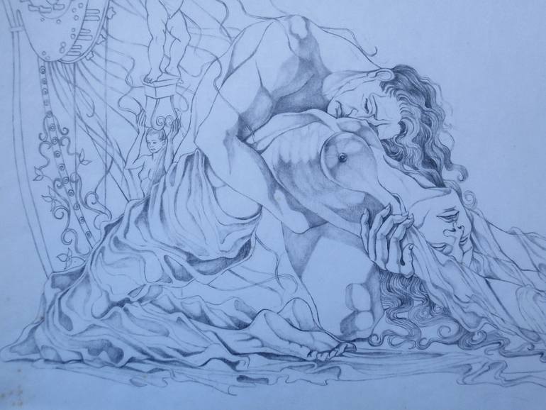 Original Expressionism Nude Drawing by Paola Imposimato