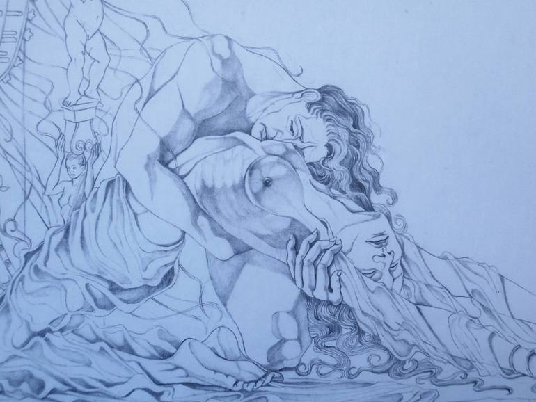 Original Expressionism Nude Drawing by Paola Imposimato