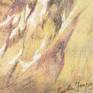 Drawing made with pencil and pastels on paper inspired by the glow of winter, on which will soon loom the evening surrounded by its cloak of darkness. The cold and penetrating oriental wind, in the slender soul of a ray of sun, freezes words and music dissipated in the breath.
