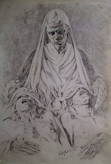 Print of Religious Drawings by Paola Imposimato