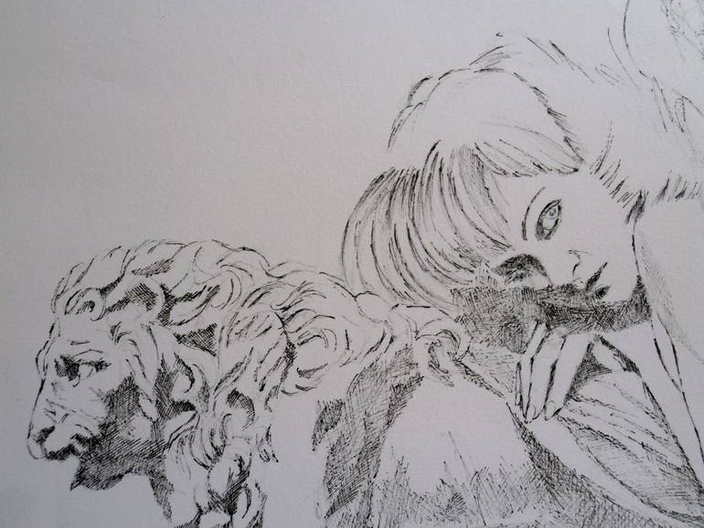 Original Figurative Fantasy Drawing by Paola Imposimato