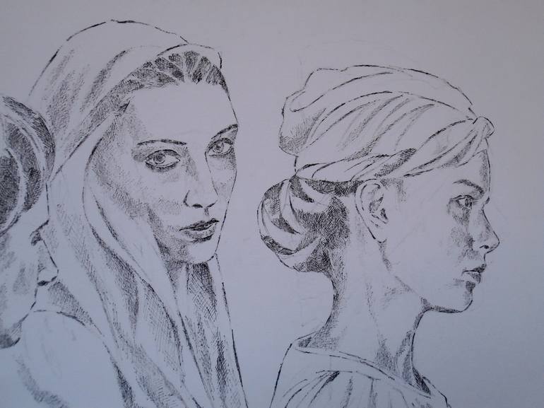 Original Women Drawing by Paola Imposimato