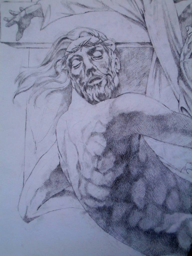 Original Figurative Religious Drawing by Paola Imposimato