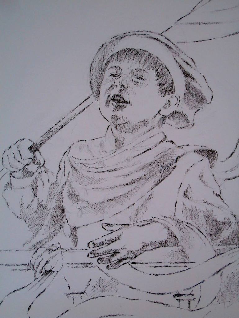 Original Figurative Children Drawing by Paola Imposimato