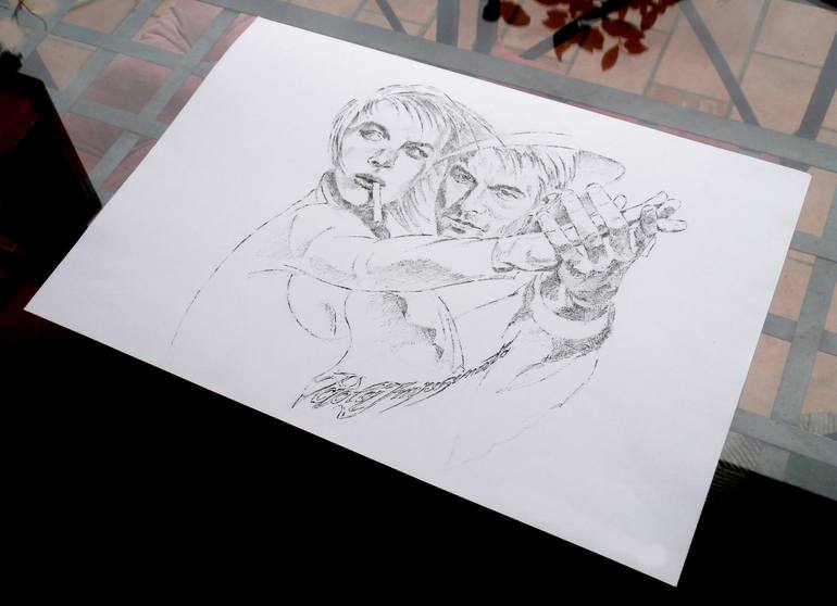 Original Figurative Portrait Drawing by Paola Imposimato