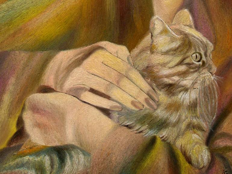 Original Art Deco Cats Painting by Paola Imposimato