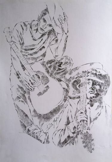 Print of Music Drawings by Paola Imposimato