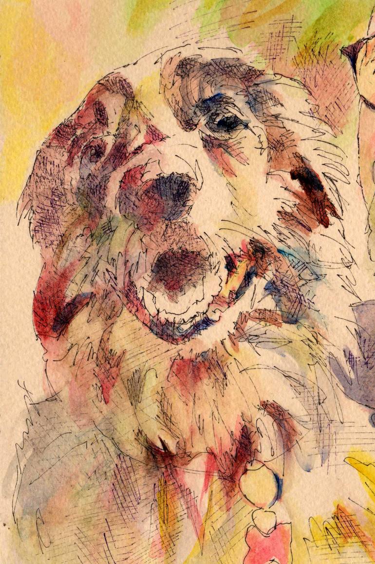 Original Dogs Painting by Paola Imposimato
