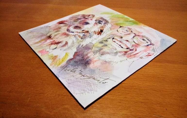 Original Fine Art Dogs Painting by Paola Imposimato