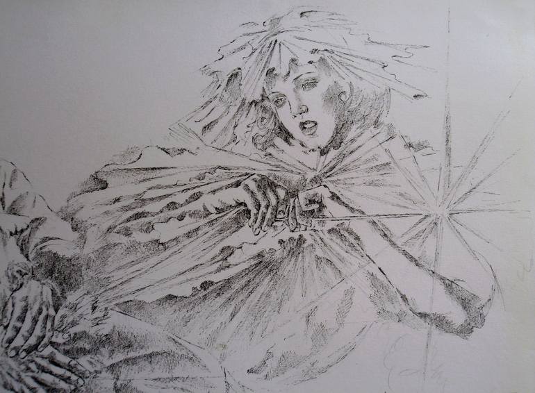 Original Figurative Fantasy Drawing by Paola Imposimato