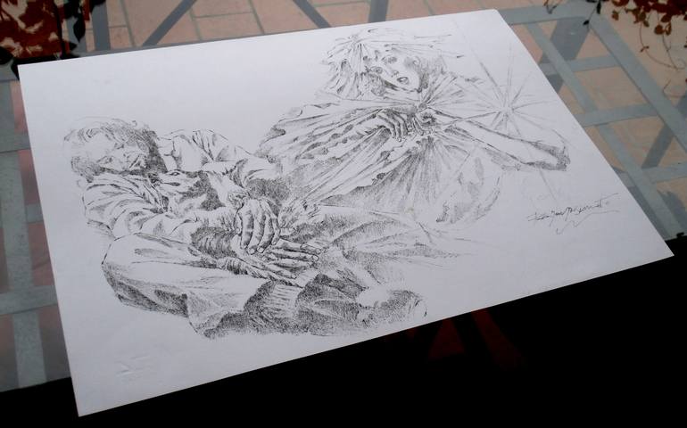 Original Figurative Fantasy Drawing by Paola Imposimato