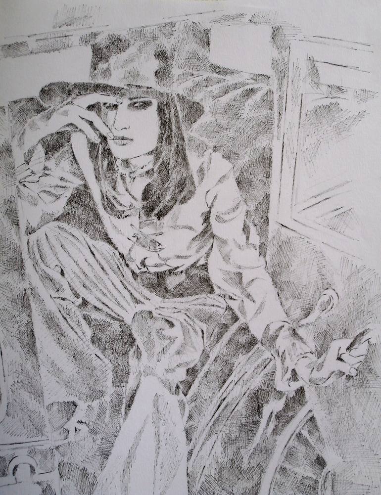 Original Women Drawing by Paola Imposimato