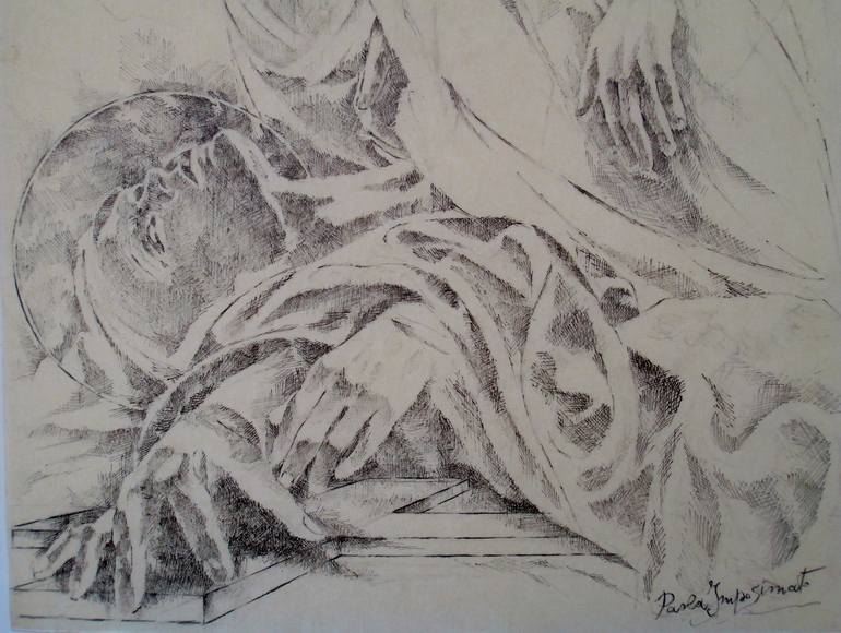 Original Religious Drawing by Paola Imposimato