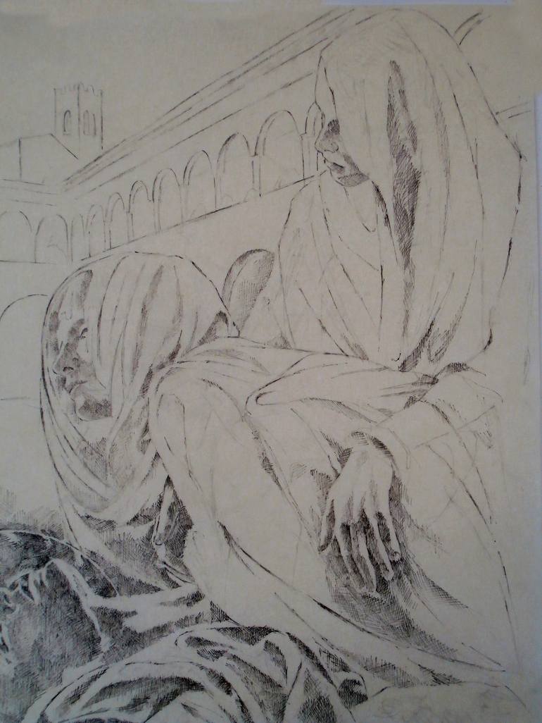 Original Religious Drawing by Paola Imposimato