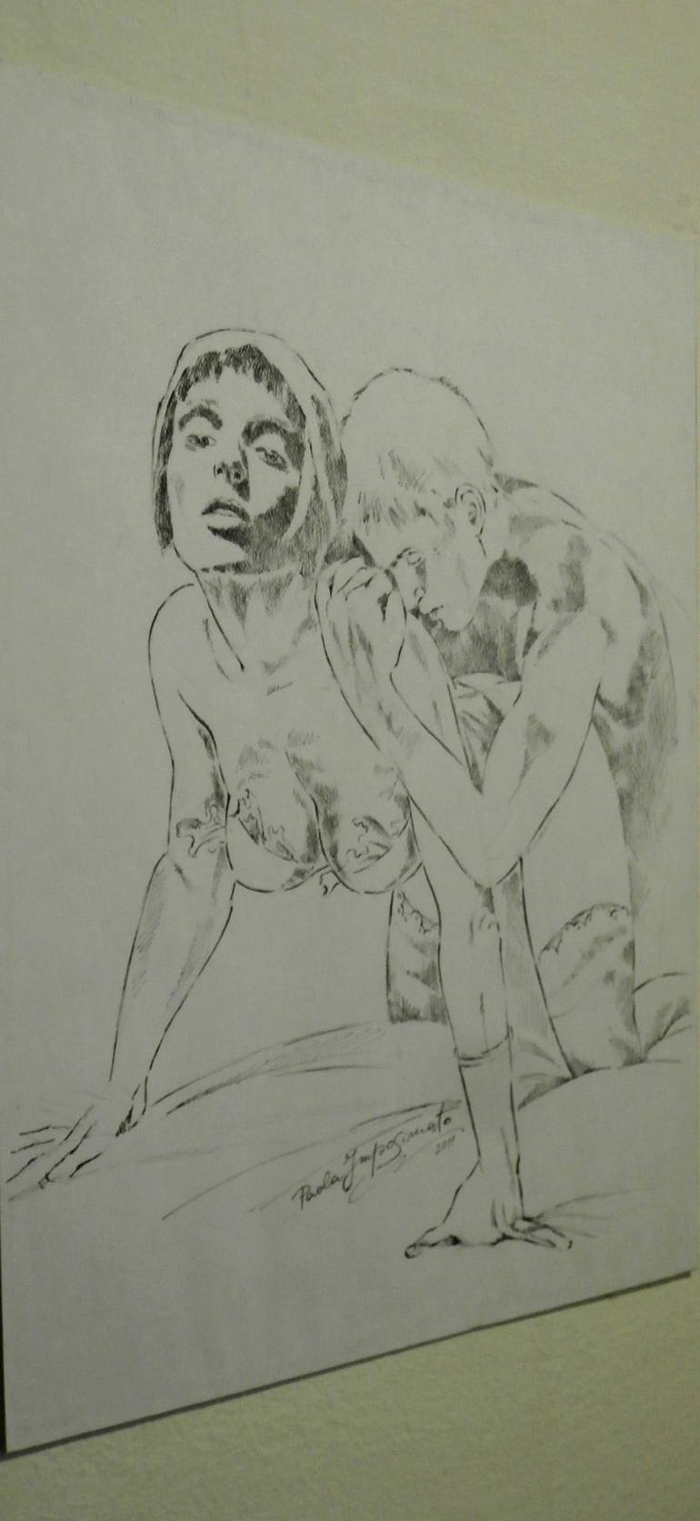 Original Figurative Erotic Drawing by Paola Imposimato