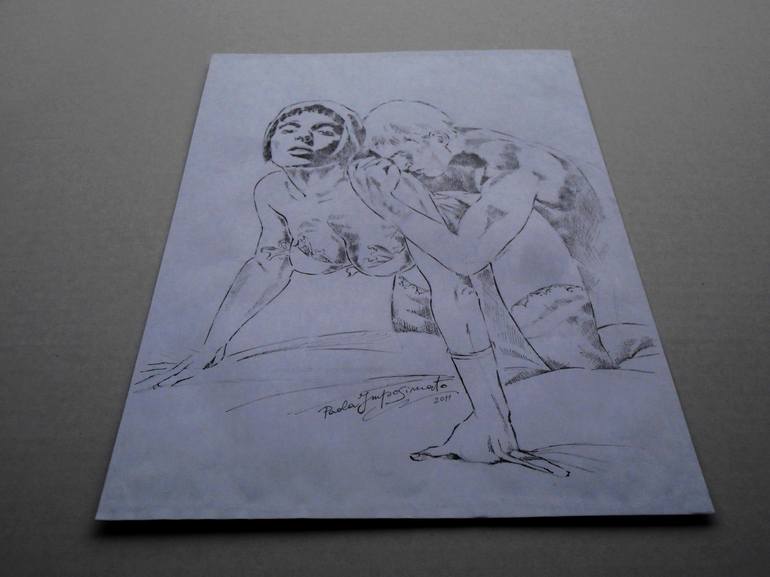 Original Figurative Erotic Drawing by Paola Imposimato