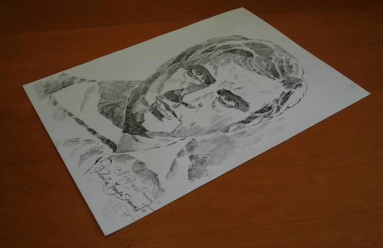 Original Portrait Drawing by Paola Imposimato