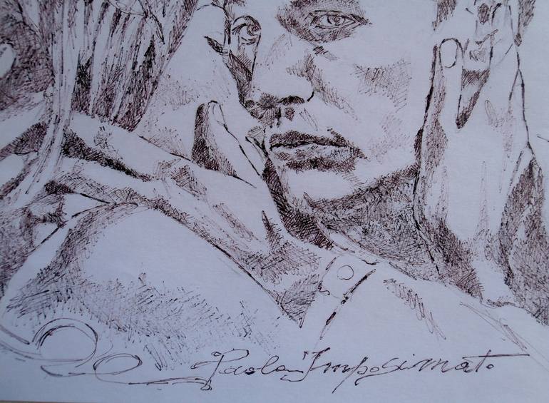 Original Figurative Love Drawing by Paola Imposimato