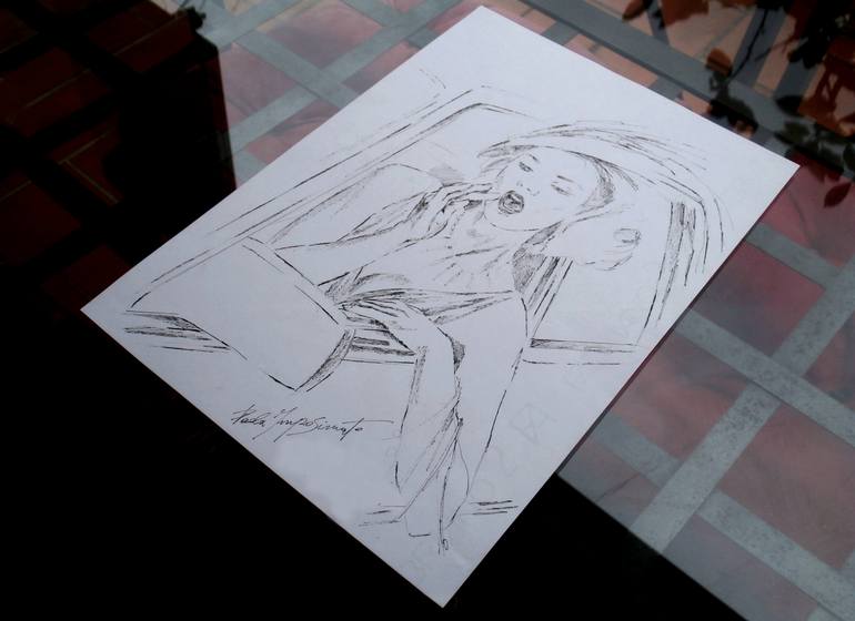 Original Women Drawing by Paola Imposimato