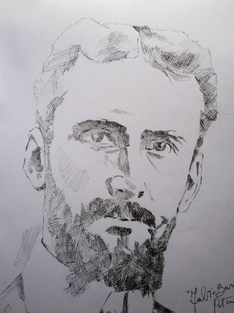 Original Portrait Drawing by Paola Imposimato