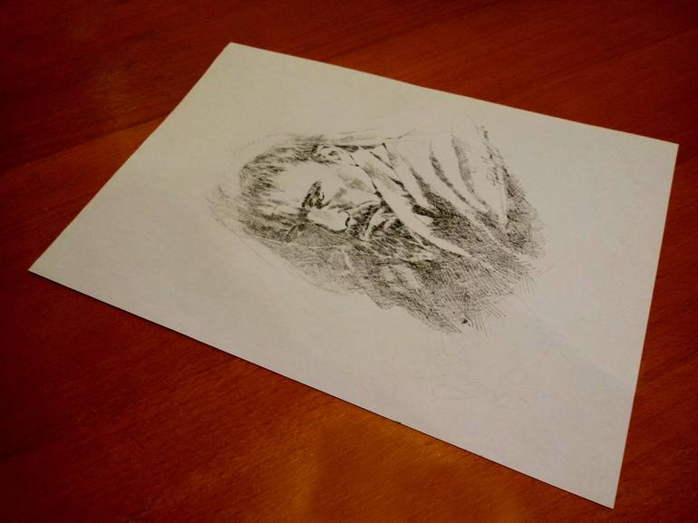 Original Figurative Religious Drawing by Paola Imposimato