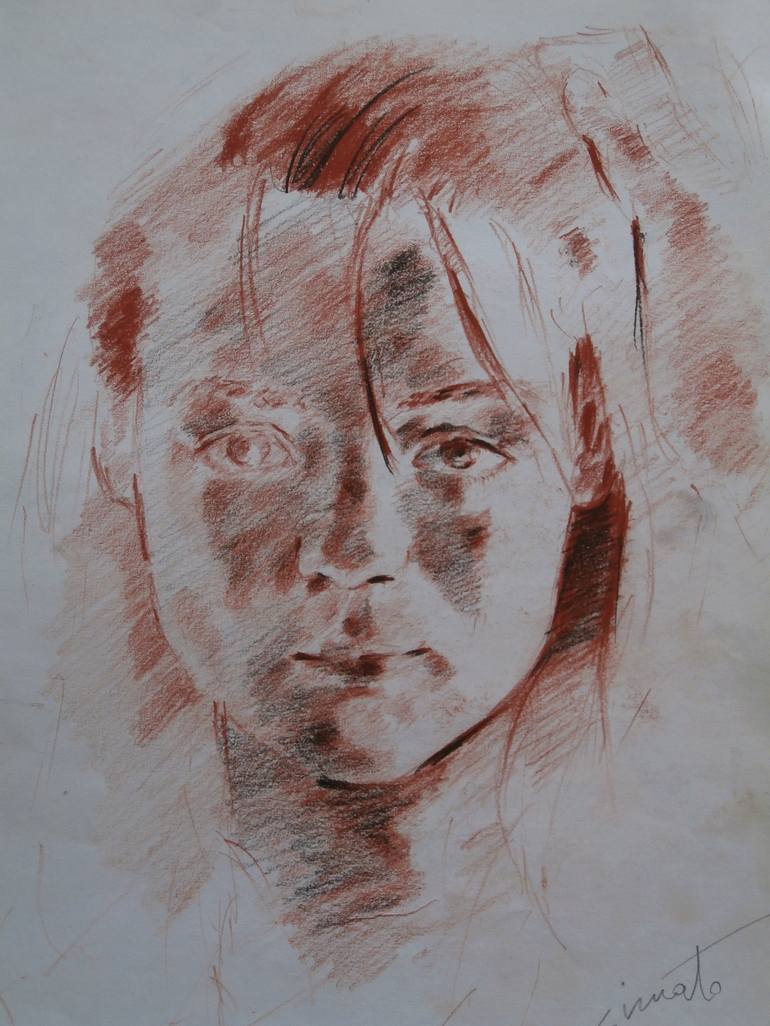 Original Fine Art Portrait Drawing by Paola Imposimato