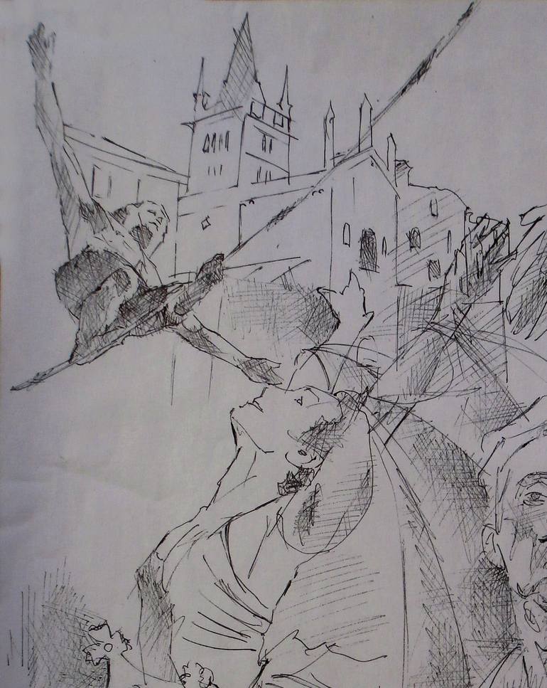 MEDIEVAL PIEDMONT Drawing by Paola Imposimato Saatchi Art