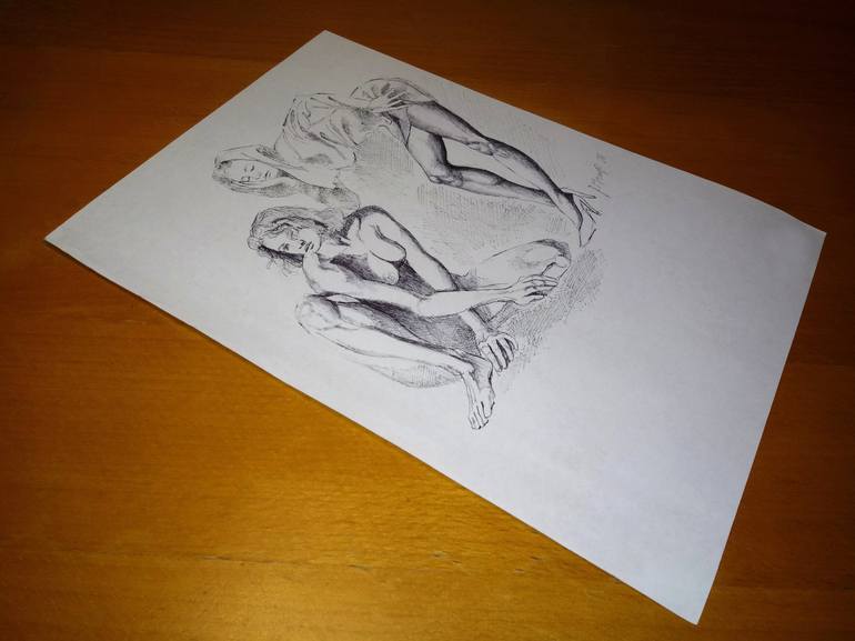 Original Nude Drawing by Paola Imposimato