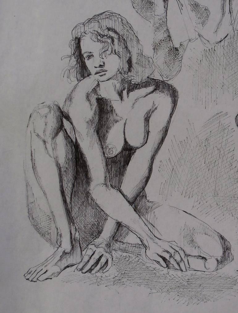 Original Nude Drawing by Paola Imposimato