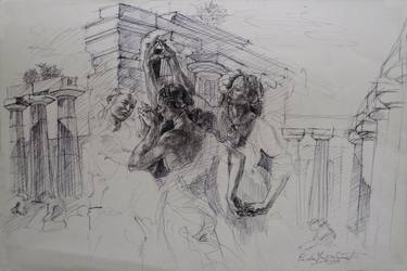 Original Figurative Architecture Drawings by Paola Imposimato