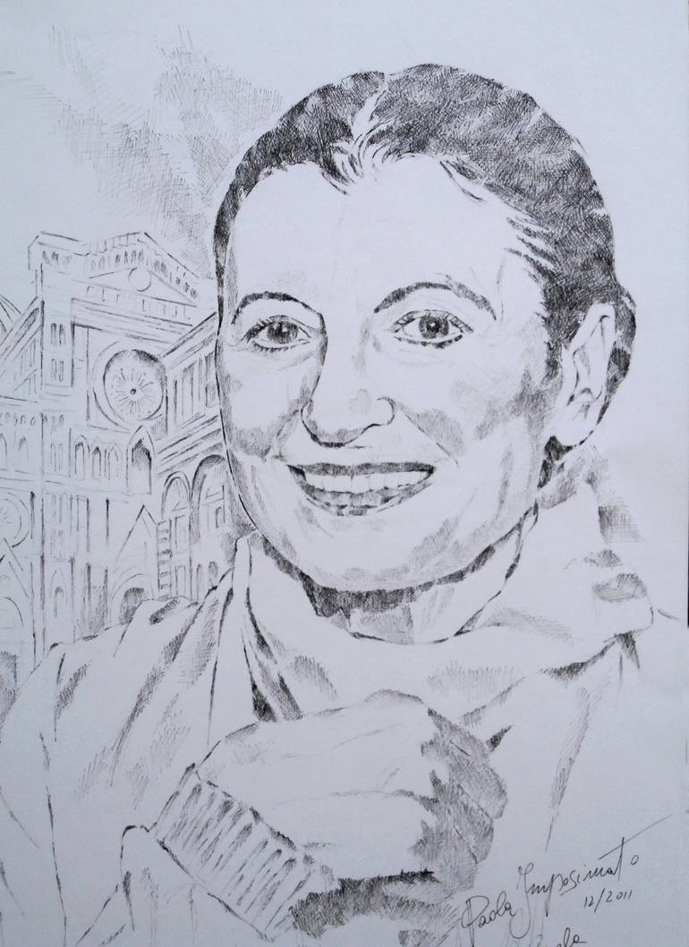 Original Portraiture Celebrity Drawing by Paola Imposimato