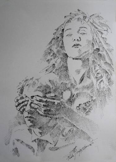 Print of Figurative Portrait Drawings by Paola Imposimato