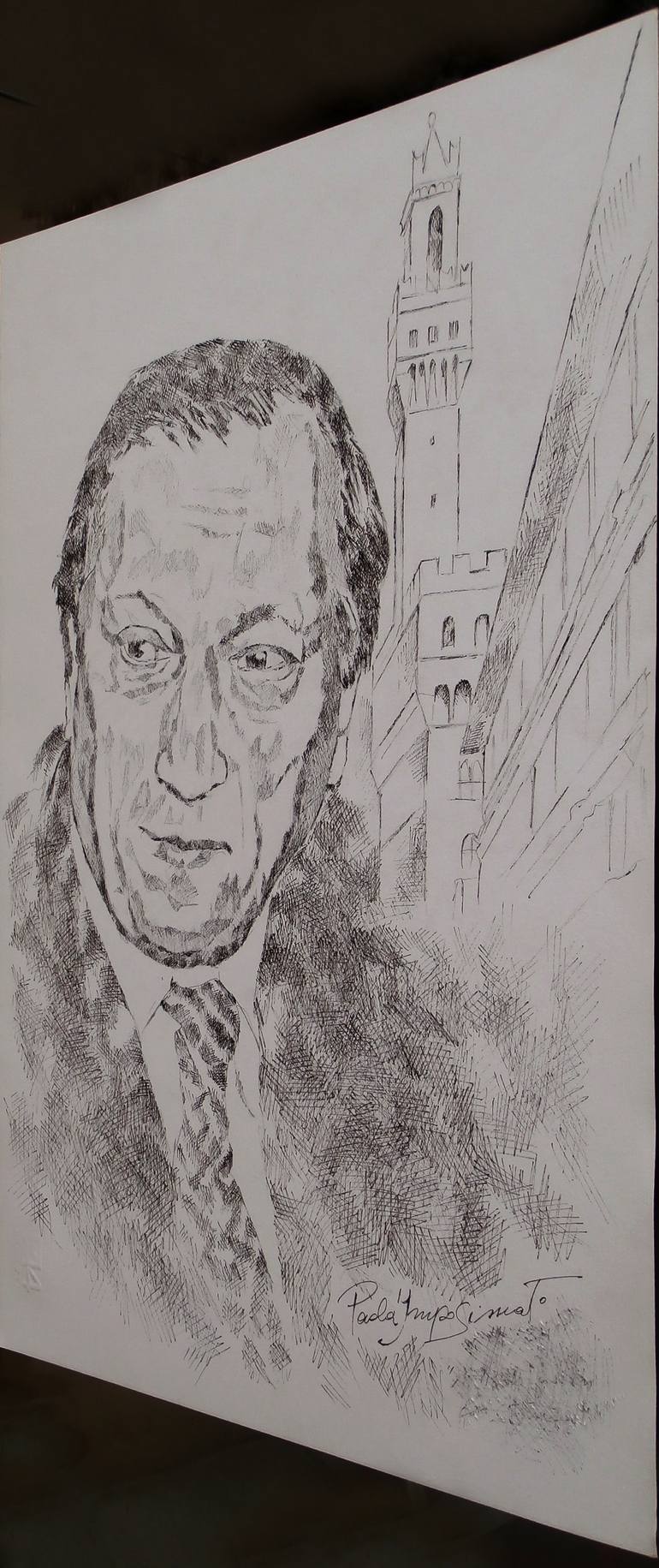 Original Expressionism People Drawing by Paola Imposimato