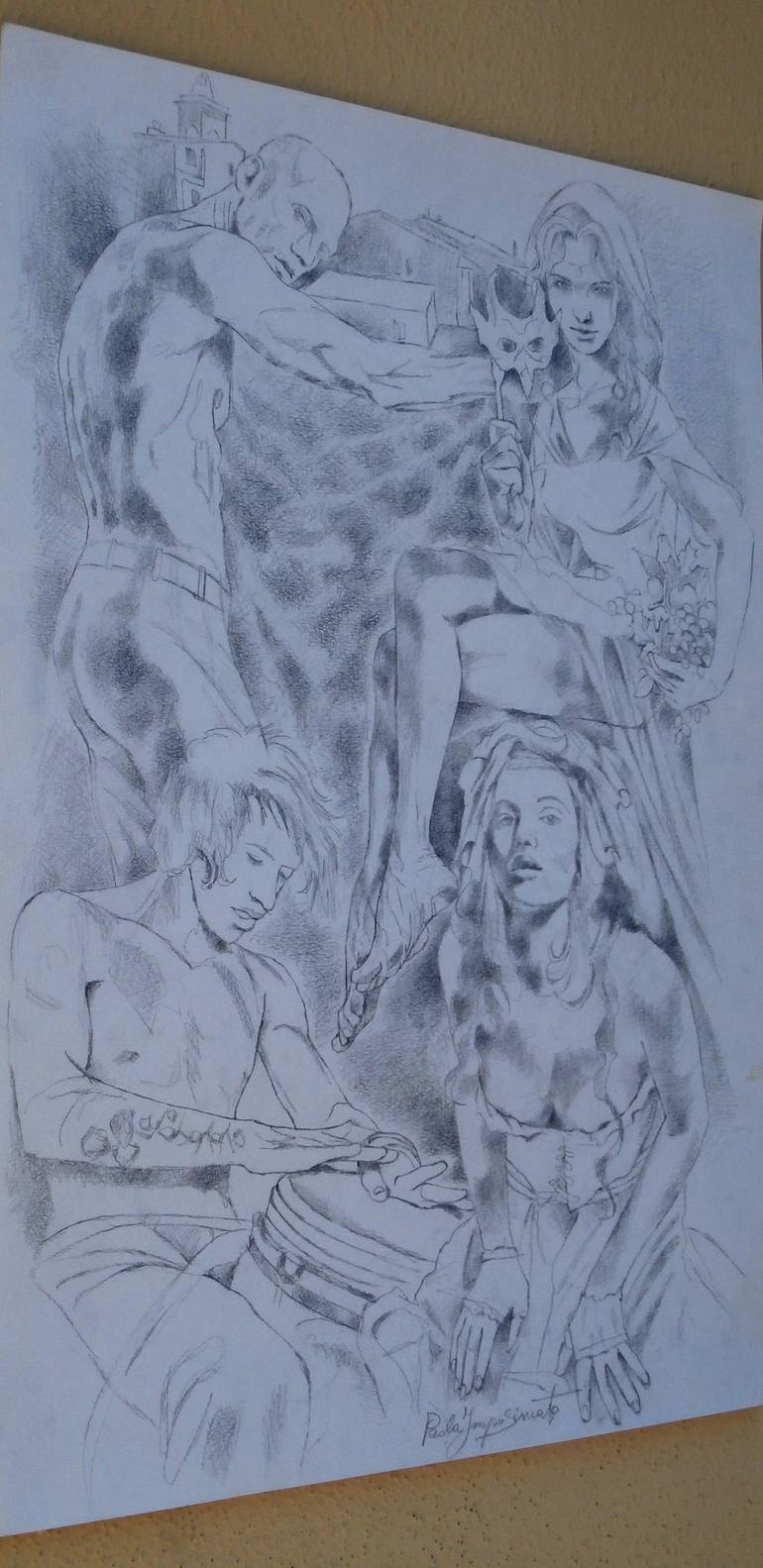 Original Figurative Portrait Drawing by Paola Imposimato